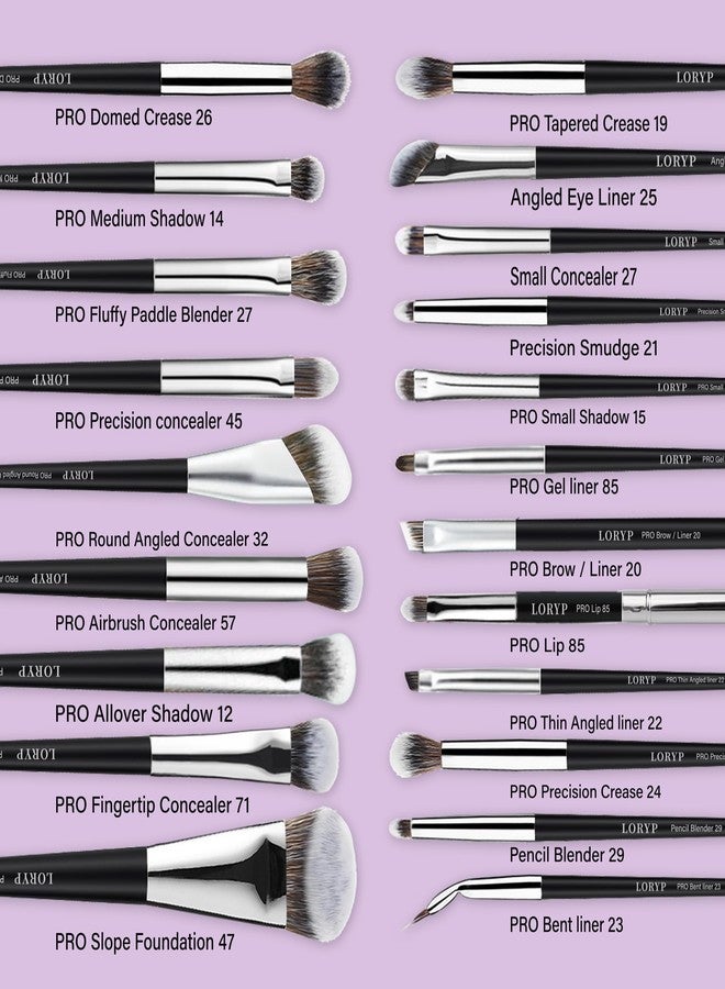 LORYP Professional Makeup Brushes Set 32Pcs Matte Black Cosmetic Brush Kit for All Face & Eye of Soft Vegan Synthetic Hair for Artists & Enthusiasts - Image 4